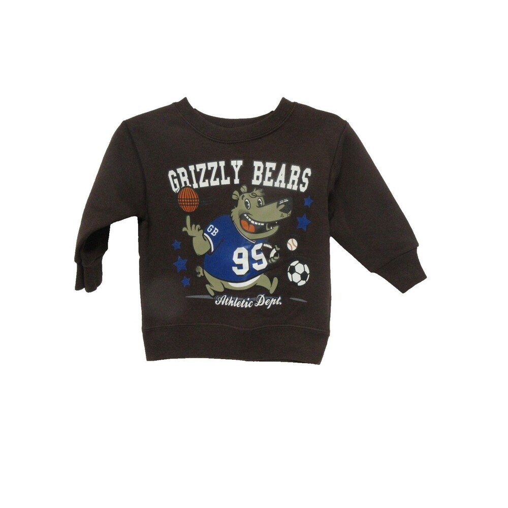 Garanimals baby Boy's long sleeve fleece Sweater 12 months brown Grizzly Bears